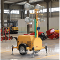 5 ส่วนยกระดับ 4 * 1000W 360 องศา 7M Trailer Mobile Light Tower FZMTC-1000B